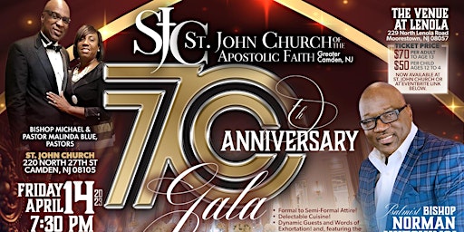 70th ANNIVERSARY GALA of The St. John Church!