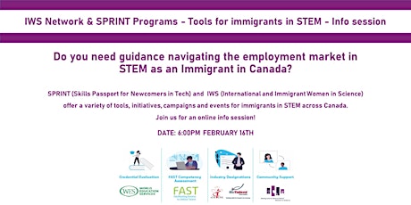 Hauptbild für IWS Network & SPRINT Program - Tools for immigrants in STEM  - Info session