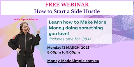 FREE WEBINAR: How to Start a Side Hustle primary image