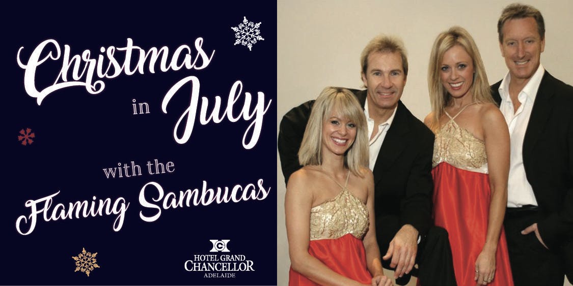 Christmas in July with Flaming Sambucas