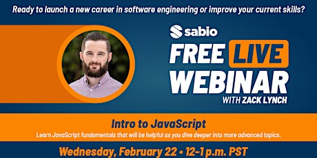 Imagen principal de Intro to JavaScript with Sabio Coding Bootcamp Instructor, Zack Lynch!