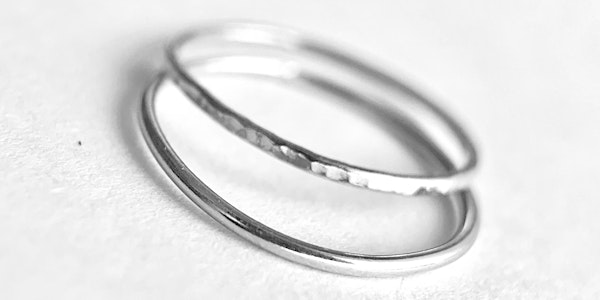 Make a trio of sterling silver textured rings.