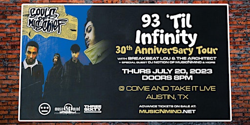 Souls Of Mischief - 93 Til Infinity 30th Anniversary Tour - Austin primary image
