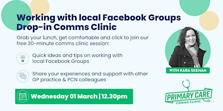 Hauptbild für Drop-in Comms Clinic: Working with local Facebook Groups