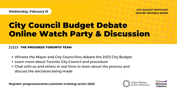 Winter Training Series: City Council Budget Debate Online Watch Party