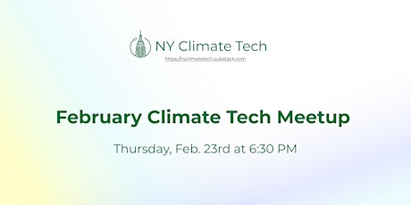 NY Climate Tech February Meetup