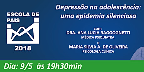 Imagem principal do evento Palestra: "Depressão na adolescência: uma epidemia silenciosa" - SALA EXTRA COM TRANSMISSÃO SIMULTÂNEA