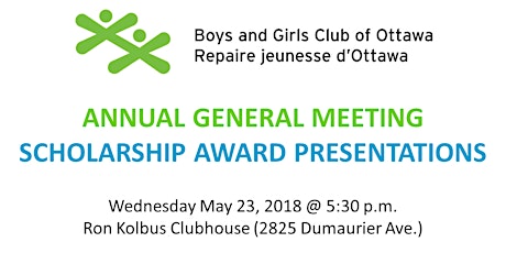 Boys and Girls Club of Ottawa Annual General Meeting primary image