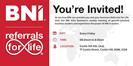 Primaire afbeelding van BNI Elite Business Open Day!!
