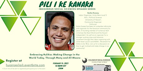Pili I ke Kanaka: Indigenous Speaker Series - Ikaika Hussey primary image