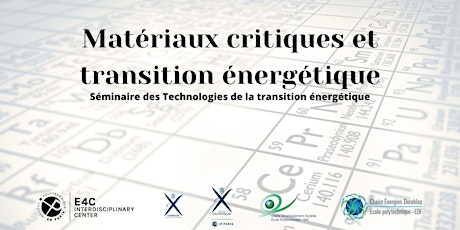 Séminaire TTE Matériaux critiques et transition énergétique