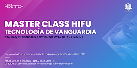 Master Class: HIFU, tecnología de vanguardia