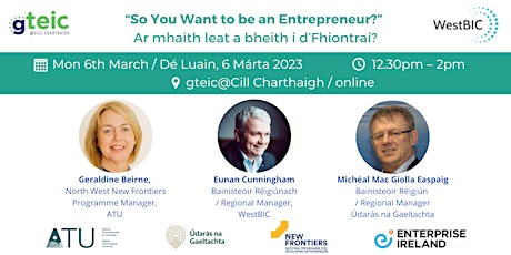 "So you want to be an Entrepreneur?" Ar mhaith leat a bheith i d'Fhiontraí? primary image