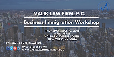 Free Business Immigration Workshop - Thursday, May 10, 2018 primary image