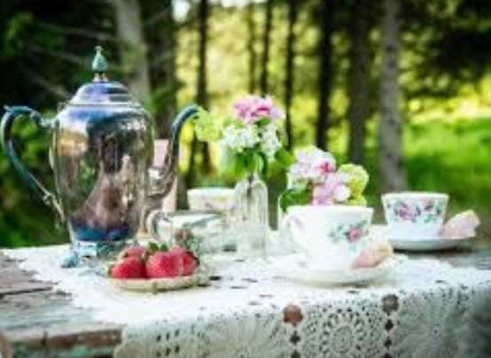 Tea and oils garden party
