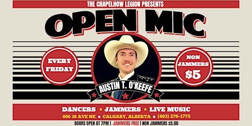 Hauptbild für Open Mic Night and Dance at The Chapelhow Legion with Austin T. O'keefe