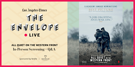 Envelope Live: ALL QUIET ON THE WESTERN FRONT - In-Person Screening + Q&A