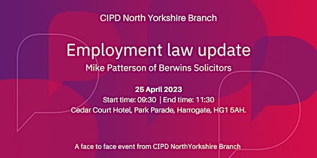 Employment Law update: Mike Patterson, Berwins Solicitors primary image