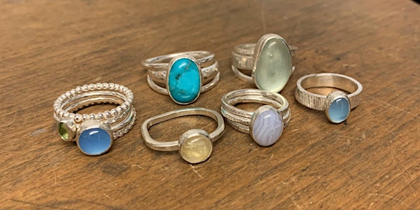 Beginners Cabochon Stone Set Silver Ring