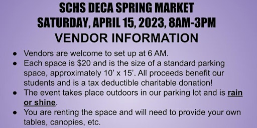 SCHS DECA Spring Market