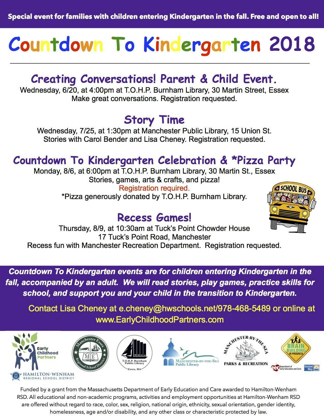 Countdown To Kindergarten - Creating Conversations Parent & Child Event