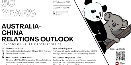 Outlook for Australia-China Relations at 50 Years primary image