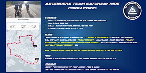 Ascenders Team Saturday Ride (Singapore) primary image