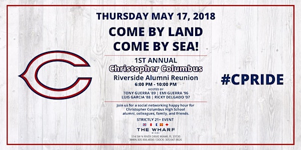 Christopher Columbus Riverside Alumni Reunion - Thursday May 17, 2018