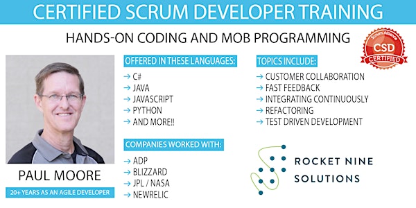 Paul Moore | Certified Scrum Developer|CSD | Online | May 15th - 16th