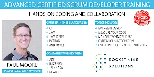 Imagen principal de Paul Moore | Advanced Scrum Developer|A-CSD | Online | June 24th - 27th