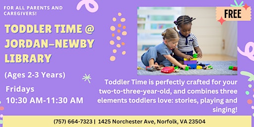 Toddler Time @ Jordan-Newby Library primary image