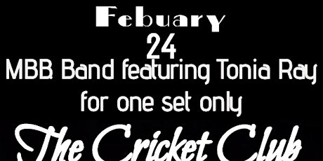 Live Jazz and RnB night at the Cricket Club with MBB Band and Tonia Ray  primärbild