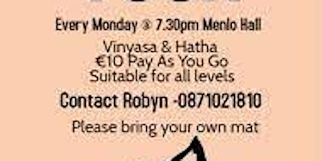 Yoga for All Monday 8PM - 10 euro per class