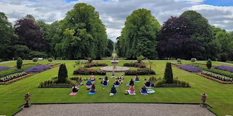 Outdoor yoga in Haddo House terrace garden