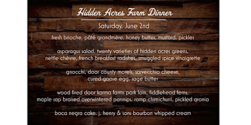 Hidden Acres Farm Dinner • 1st Taste of Summer primary image