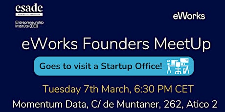 Primaire afbeelding van eWorks Founders Meetup S8E09 - inside a Startup Office!