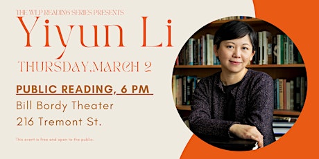 WLP Reading Series: Yiyun Li primary image