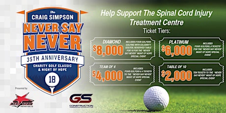 The 35th Craig Simpson "Never Say Never"  Anniversary Charity Golf Classic