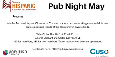 Pub Night May - Hispanic Chamber of Commerce primary image