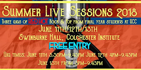 Summer Live Sessions 2018 (Mon 11th June) primary image