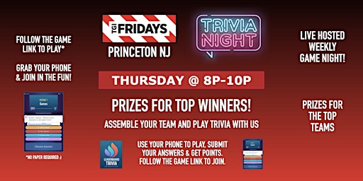 Trivia Game Night | TGI Fridays - Princeton NJ - THUR 8p