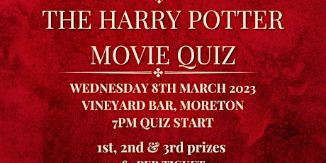 Harry Potter Movie Charity Quiz Night primary image