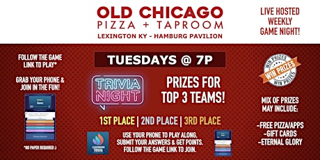 Trivia Game Night | Old Chicago - Lexington KY - TUE 7p