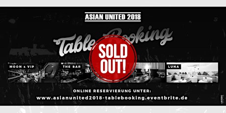 Hauptbild für ASIAN UNITED 2018 / TABLE BOOKING