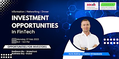 Investment In Fintech | Networking & Dinner | For Investors
