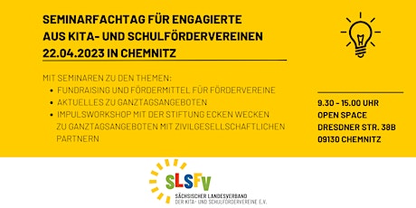 Seminarfachtag für Kita- und Schulfördervereine am 22.04.2023 in Chemnitz