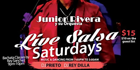 Live Band Salsa Saturday: Premier Presentation Junior Rivera