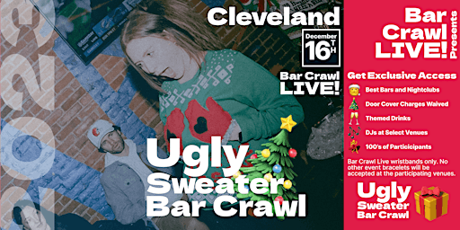 Imagen principal de 2023 Official Ugly Sweater Bar Crawl Cleveland's Christmas Pub Crawl
