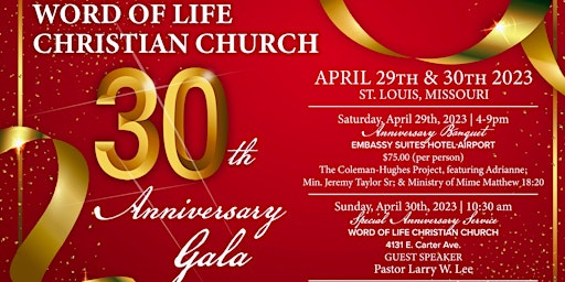 Word of Life Christian Church 30th Anniversary Gala