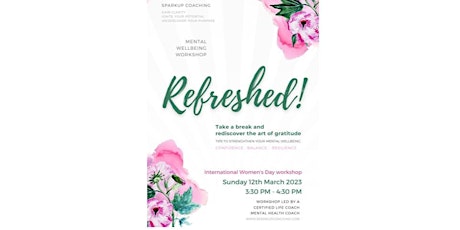 Refreshed! Wellbeing workshop for women primary image